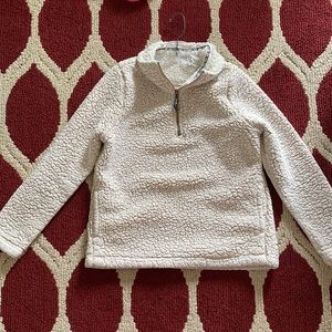 1/4 Zip Cream White Sherpa (with pockets)